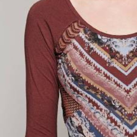 FREE PEOPLE MS SIZE LARGE BROWN TAPESTRY PRINT MESH SIDE CUTOUT FASHION DRESS - Picture 3 of 4